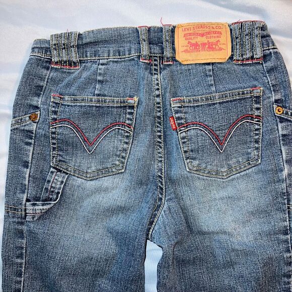 Vintage Levis Girls Capri Denim Blue Jeans Pants Rolled Cuffs Mid Wash Size 10 - Picture 6 of 9